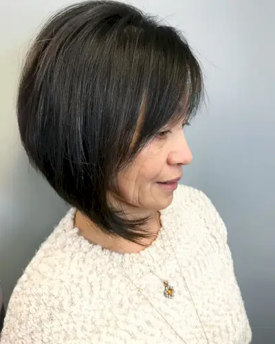 a line bob for women at 50 plus