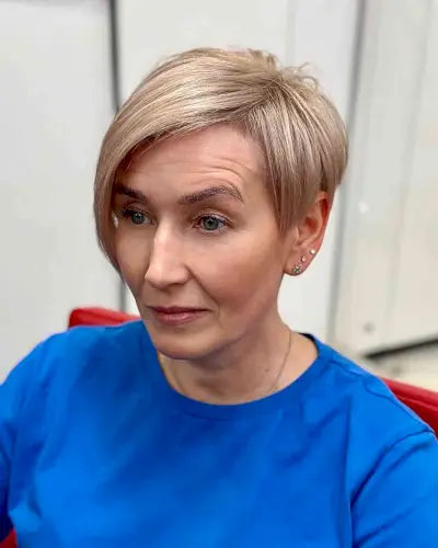 Wash and Wear Asymmetrical Pixie for Ladies Aged 50