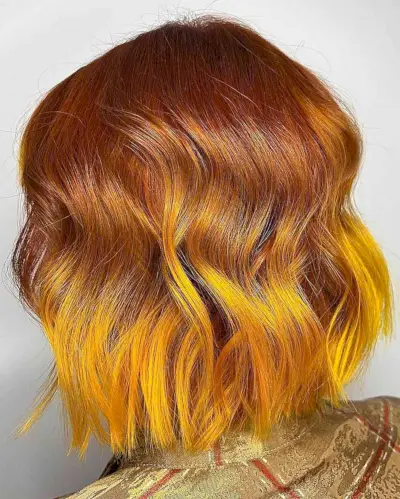 Short Copper Brown to Copper Blonde Ombre