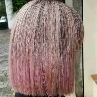 Rose Gold Color Ombre for Short Hair