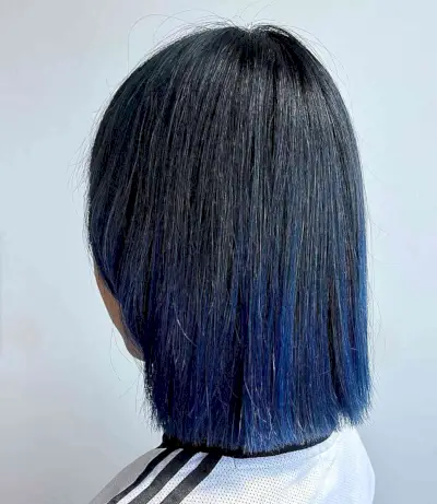 Black to Blue Ombre on Short Hair