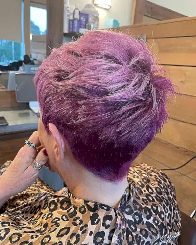 Dark to Light Purple Ombre on a Short Pixie