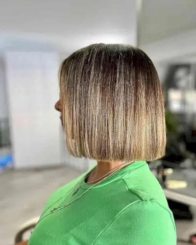 Short Cut with Lived-In Dark Black to Blonde Ombre