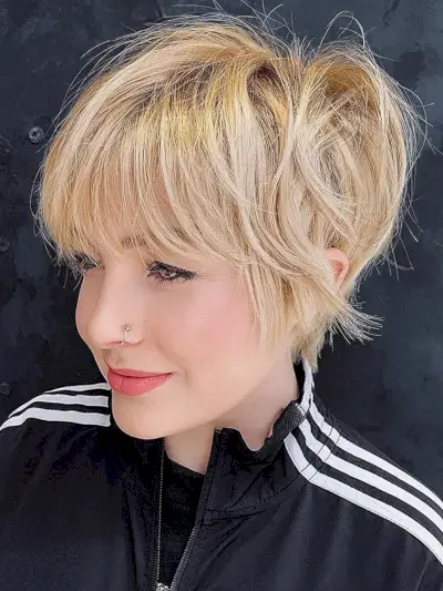 Extra Short Pixie Bob with Bangs