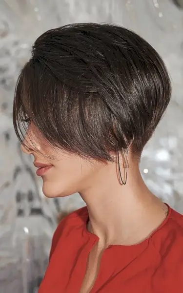 Stacked and Angled Pixie Bob for Thin Hair