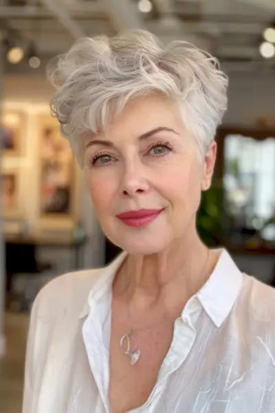 Wavy Pixie Cut for Women Over 70