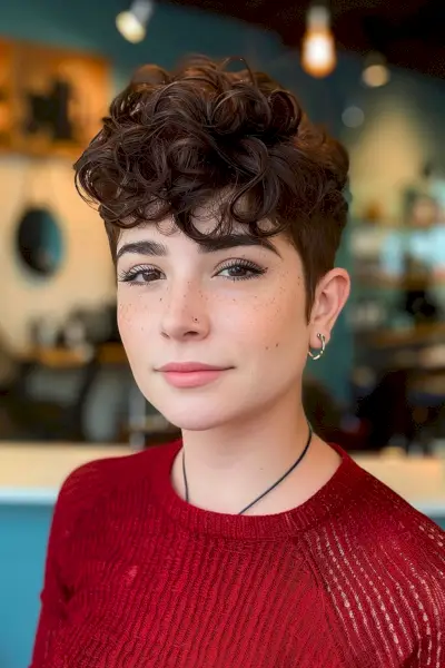 Low-Maintenance Pixie Cut for Wavier Hair