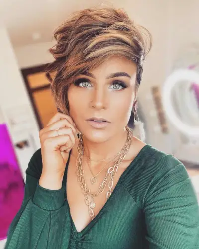 Wavy Pixie with Side Bangs