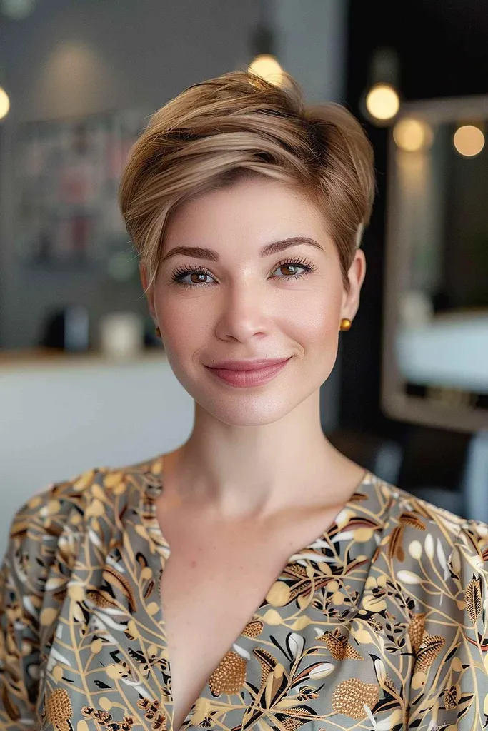 Langt nissesnitt med slanke lag for rett hår' title=