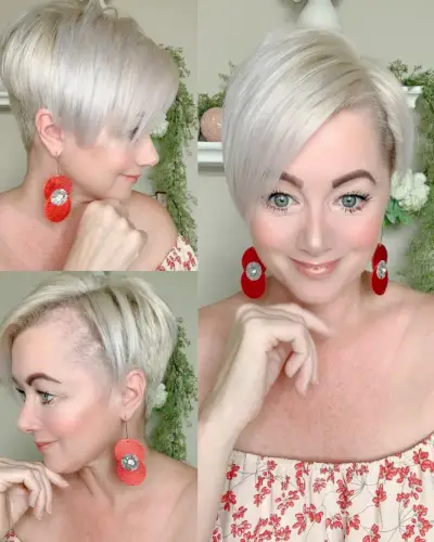 Tapered asymmetrical pixie hairstyle