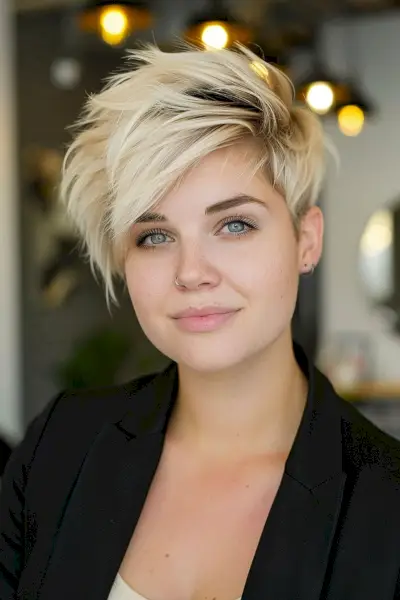 Pixie haircut for women over 30 with round faces