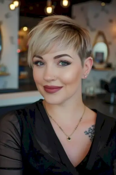 Layered Pixie with Side-Swept Bangs Hairstyle