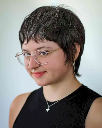 Very Dark Wixie Pixie Cut for Round Faces