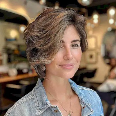 Long pixie with swoopy layers