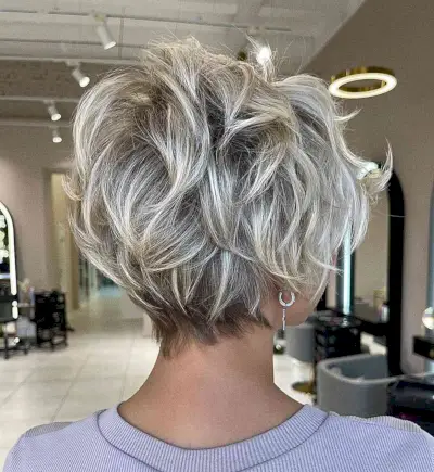 Long Champagne Blonde Pixie Cut