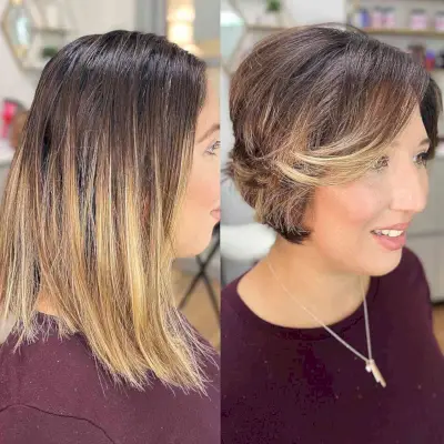 Long pixie cut before and after