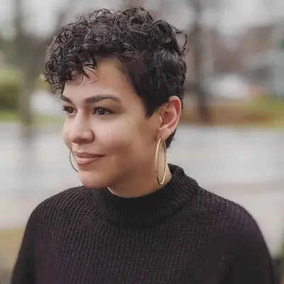 Layered Curly Pixie Cut