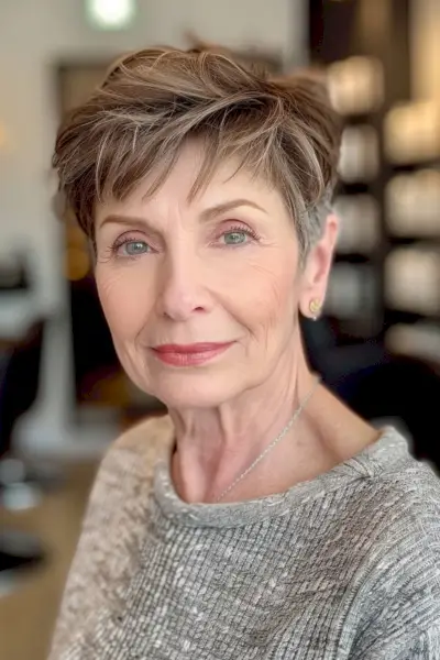 Youthful Pixie with Layers for Women Over 70