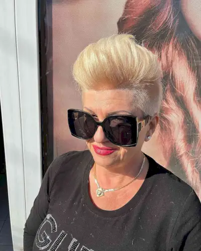 Warm Blonde Pixie with a Quiff