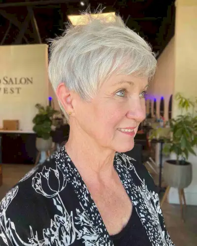 The Angelic White Pixie Cut and Color