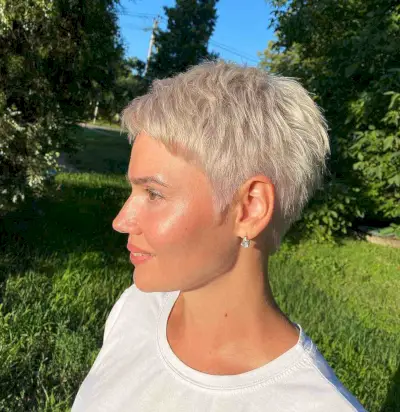 Cute Blonde Messy Pixie Cut