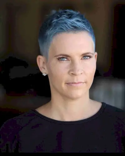 Bold Blue Pixie Cut and Color