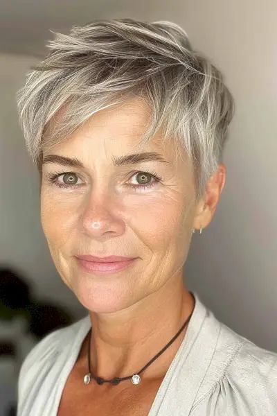 Soft pixie cut for women over 50