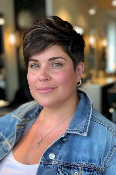 pixie cut for a round face shage