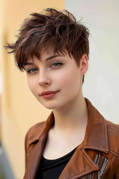 shattered pixie with choppy bangs