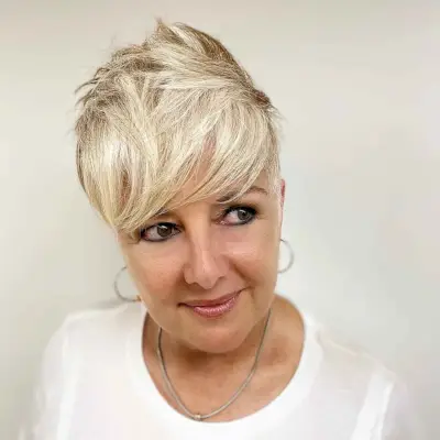 Short Messy Pixie for Older Women