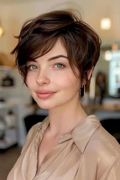 Layered Pixie for Thick Hair