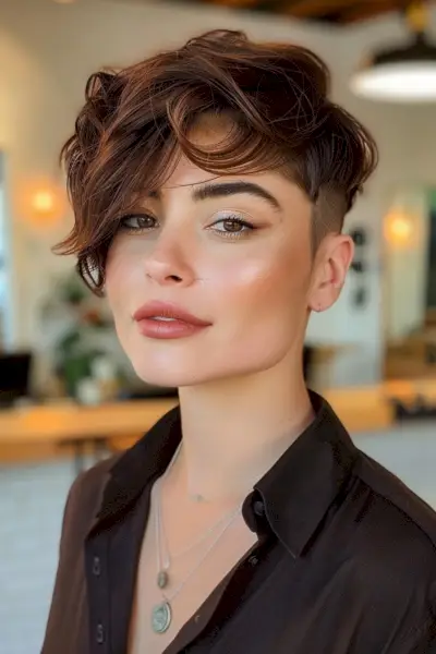 Undercut Edgy Messy Pixie Cut