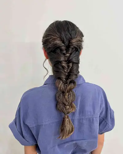 Edgy topsy tail for prom