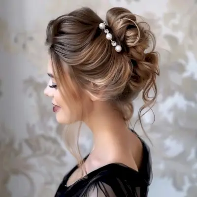 A Heavenly High Bun for Long Hair Prom Night
