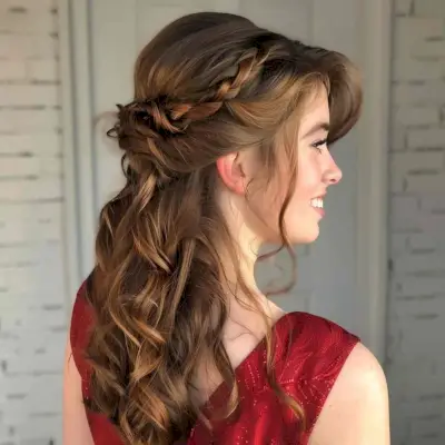 Simple Top Braid hairstyle for the prom