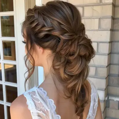 Loose Fishtail Bun hairstyle for Prom