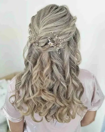 Ash Blonde Beautiful Boho Half Up Half Down Style