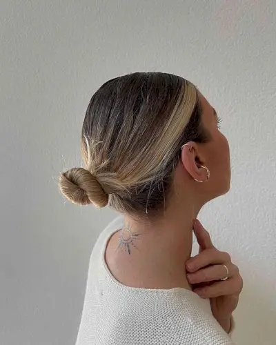 Short Simple Twisted Bun in the Back for Prom
