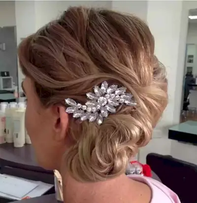 Prom Side-Swept Twist Updo for Short Hair