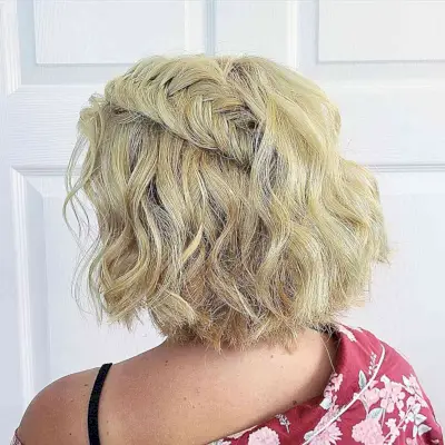 Big Side Braid and Short Waves for Prom Night