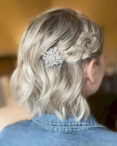 Side Braided Short Prom Hair