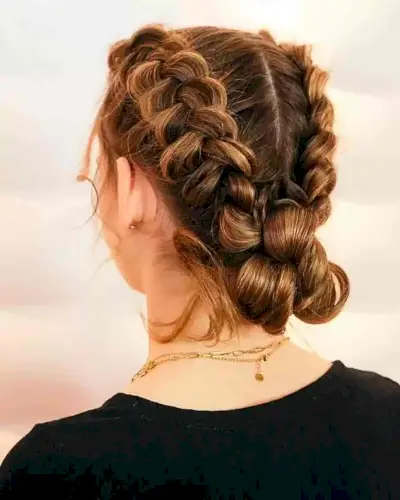 Medium Double Dutch Braids and a Knot for Prom