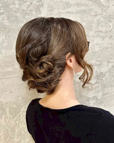 Prom Formal Medium-Length Low Bun with a Face Frame