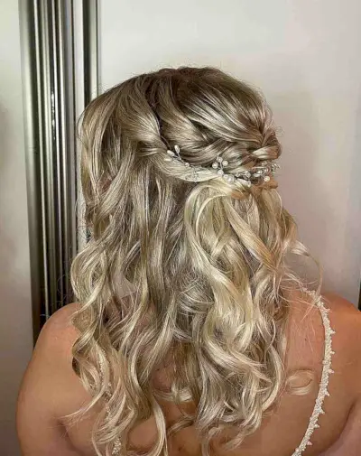 Boho Twist Half-Updo Down for Prom