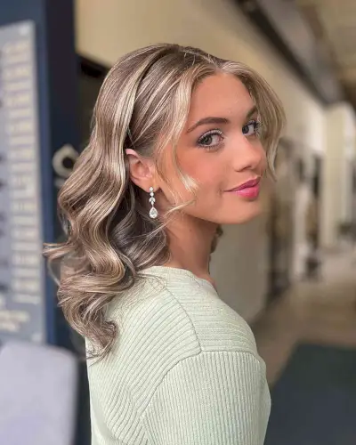 Mid-Length Down Waves with Framing Pieces for Prom