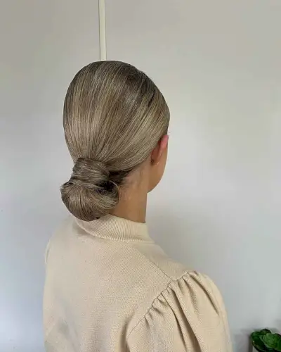 Sleek and Straight Low Bun