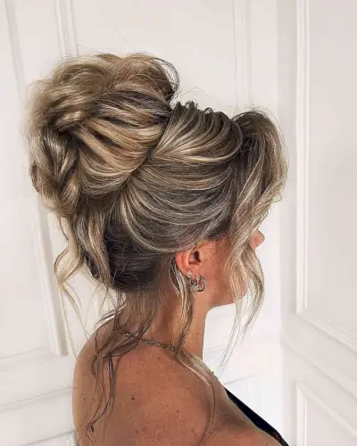 Soft Voluminous High Bun Updo for Prom