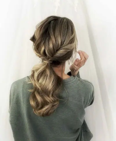 Elegant Loose Twisted Ponytail