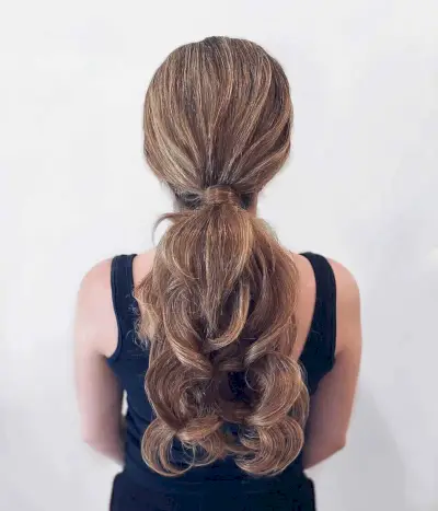 Wavy Prom Ponytail for Thick Hair