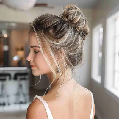 Lovely Top Knot Prom Updo